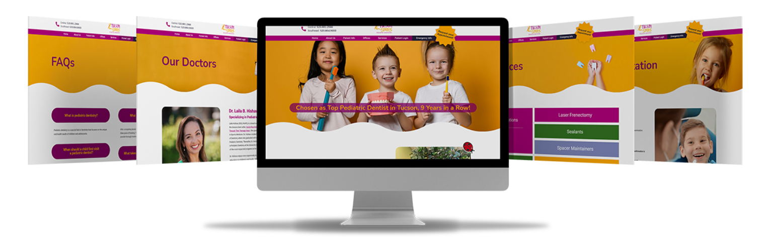tucson smiles homepage displayed on computer monitor